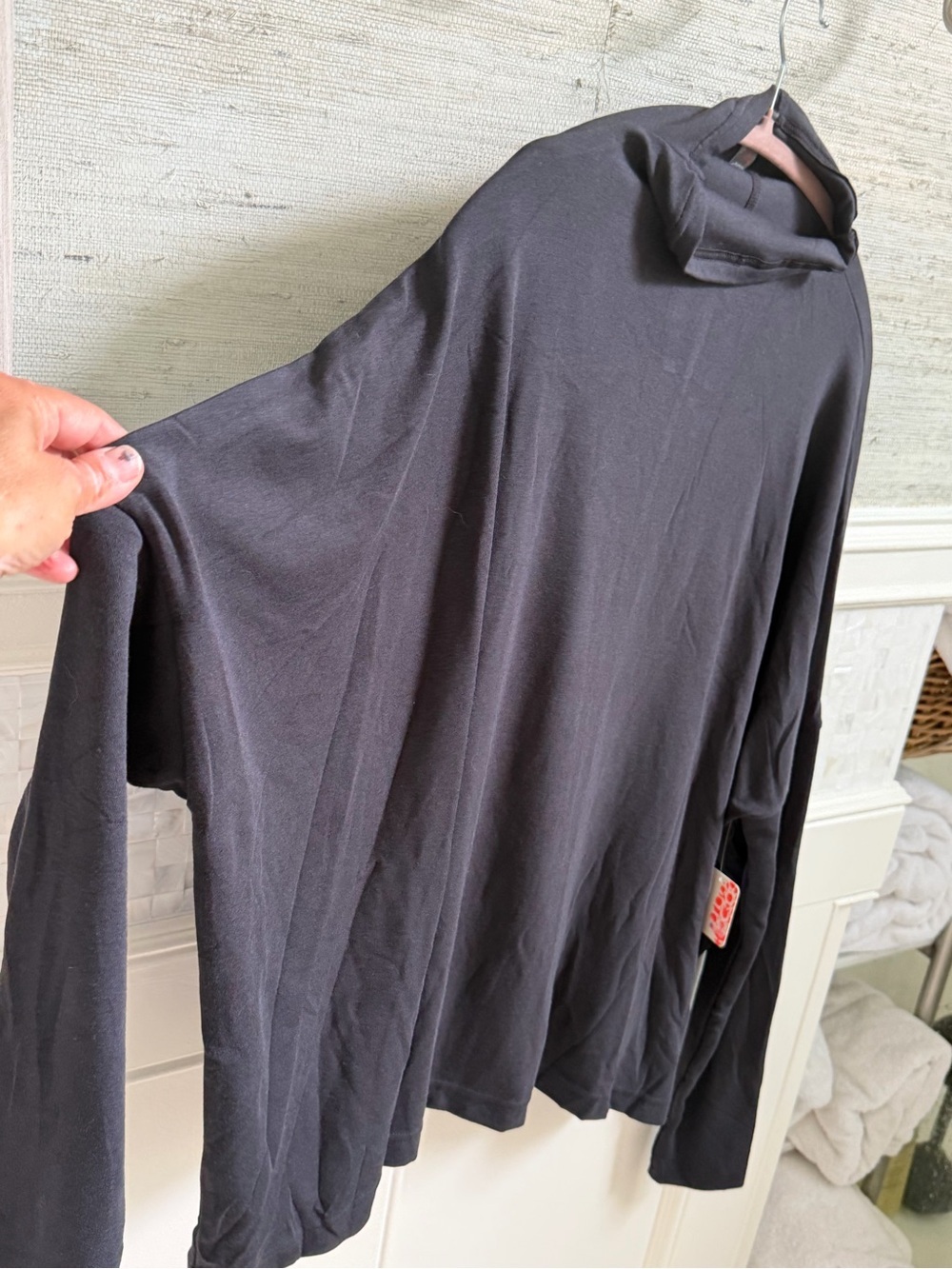 NWT new medium free people movement flow tencel wool layer top flowy black - Picture 6 of 17